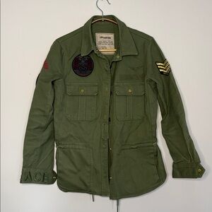 Zadig & Voltaire Olive Field Jacket with Patches